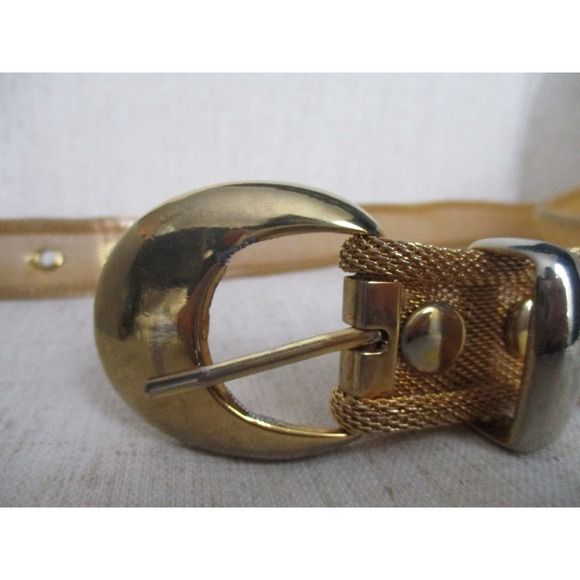 Vintage 1980s Goldtone Mesh Chain Link Belt Chunky Size Small to Medium main image 5